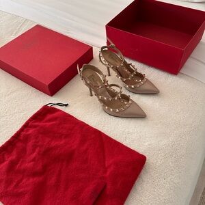 Valentino Beige Studded Women's Shoes